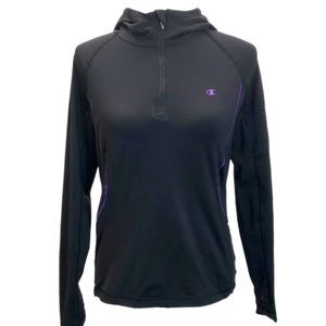 Champion Women’s Size M Double Dry Active 1/4 Zip Pullover Hoodie Running Jacket